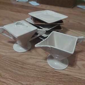 Chatelaine Sharon Merrill Design 7 Tea Plates + Sugar and Cream Dishes